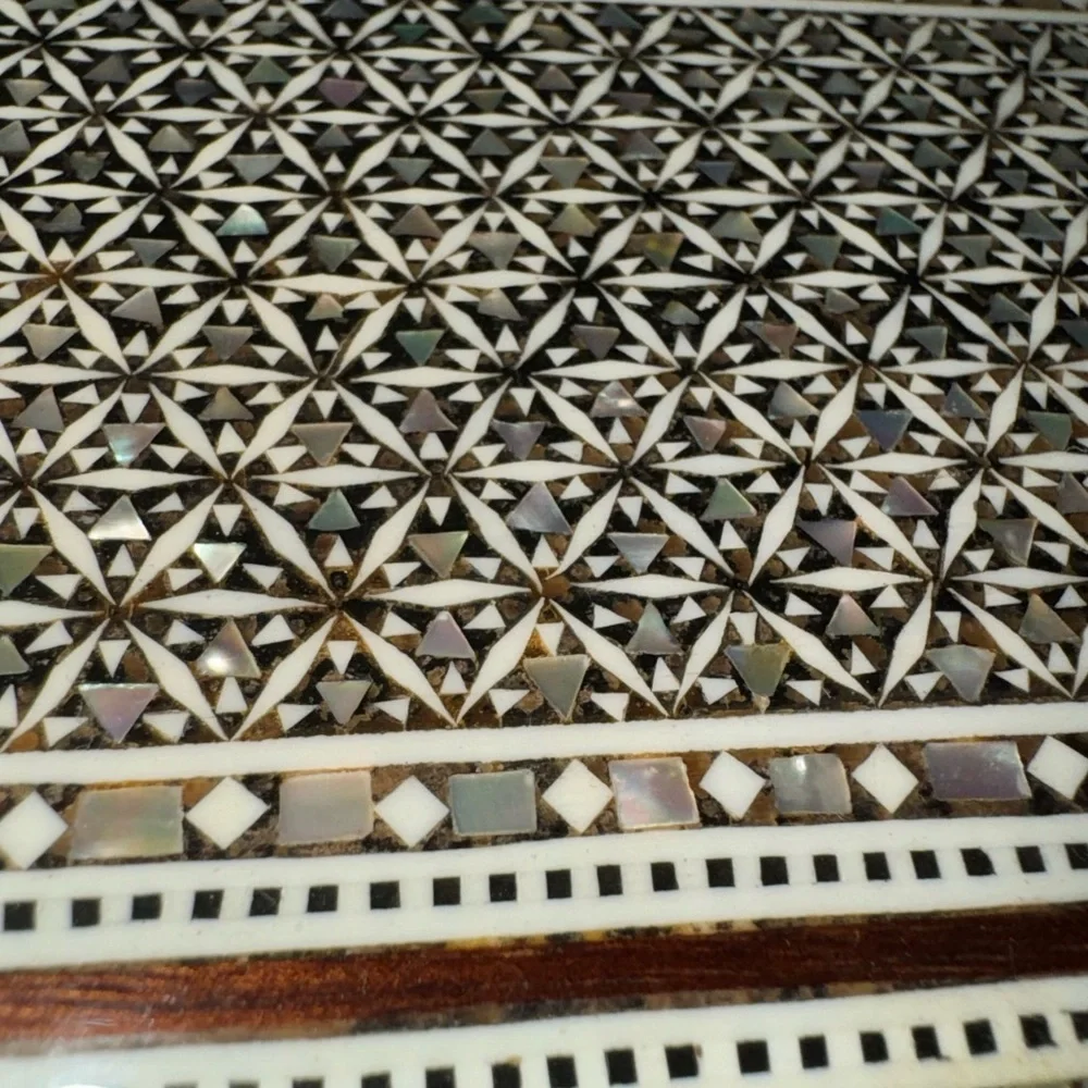 Moorish Handcrafted Middle Eastern Mosaic Inlaid Decorative Hinged Box - Picture 10 of 16